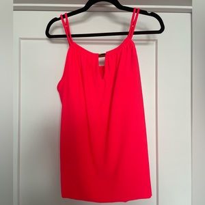 Women's UPF 50 High Neck Keyhole Tankini Top - bright pink (Flamingo XL)